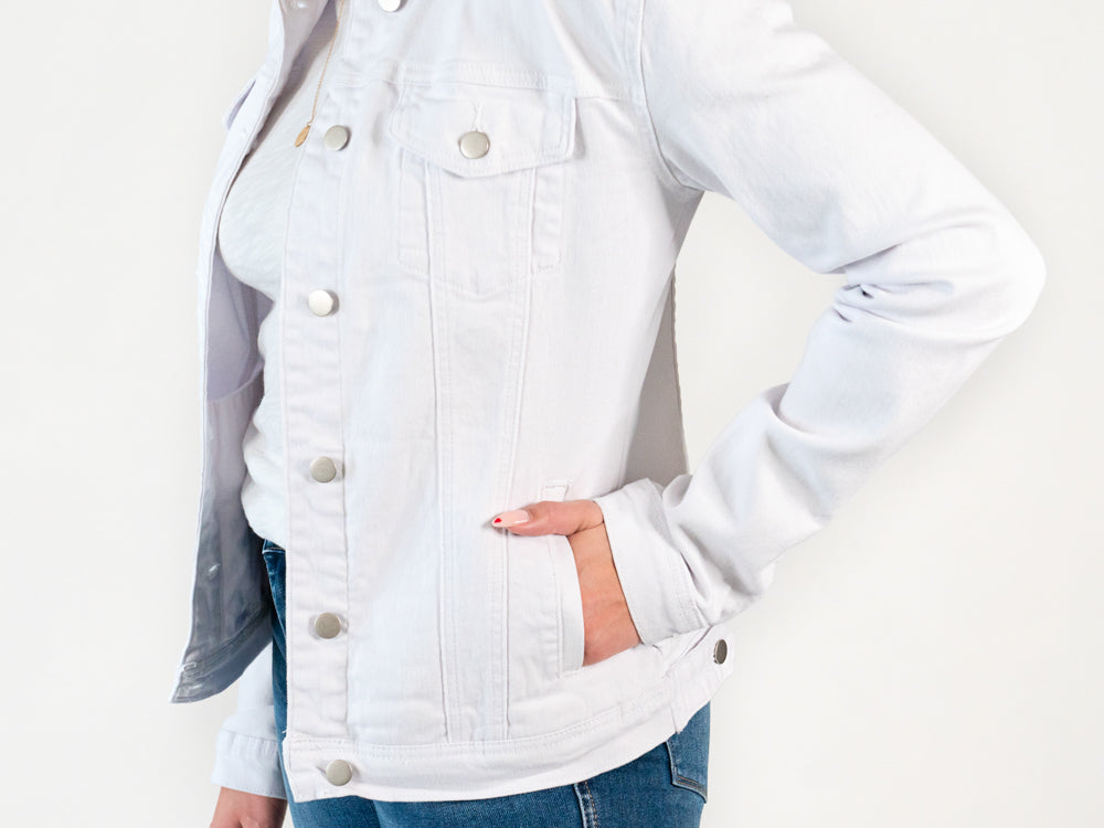 Crop White Denim Jacket | Gap Factory